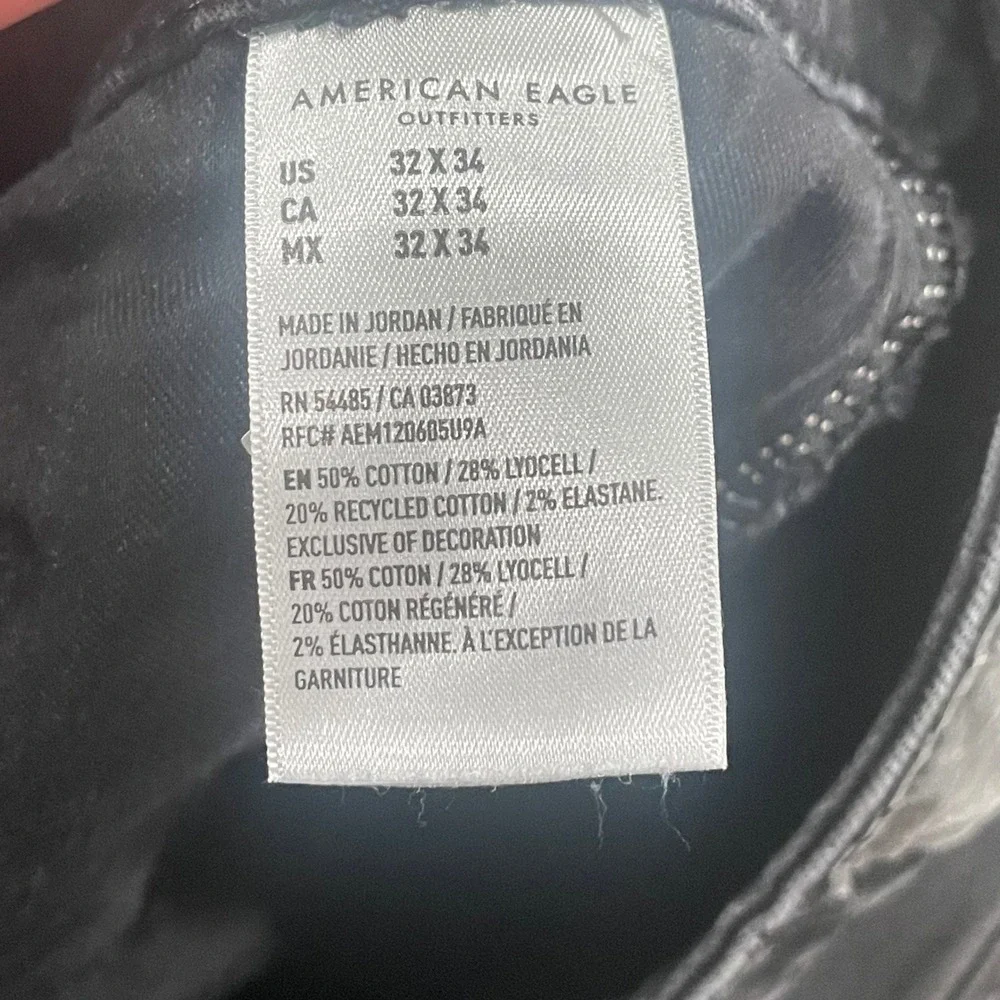 American Eagle Airflex+ Original Bootcut Jeans Mens 32x34 Black Denim Stretch